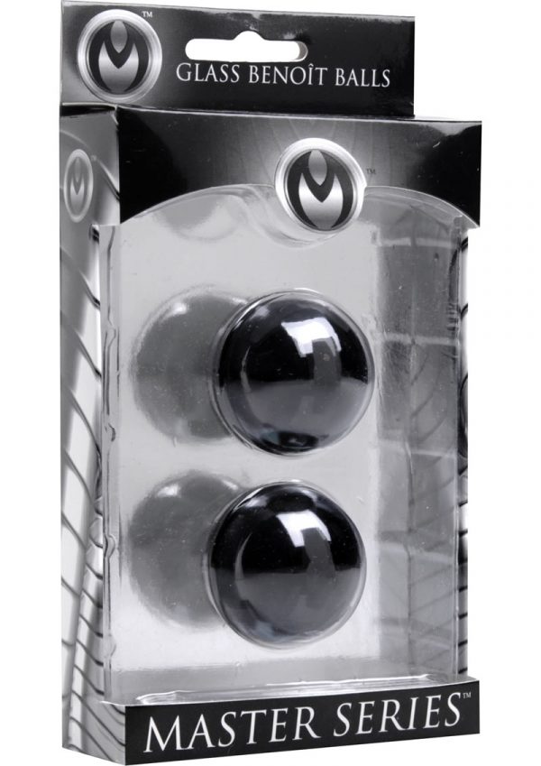 Master Series Jaded Glass Ben Wa Balls Black
