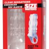 Size Matters Clear Sensations Enhancer Sex Sleeve Clear 4 Inch