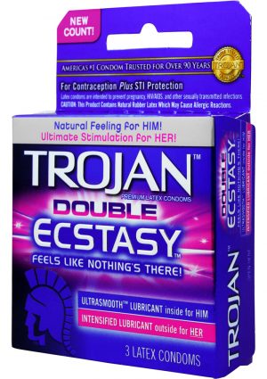 Trojan Double Ecstasy Condoms 3 Pack