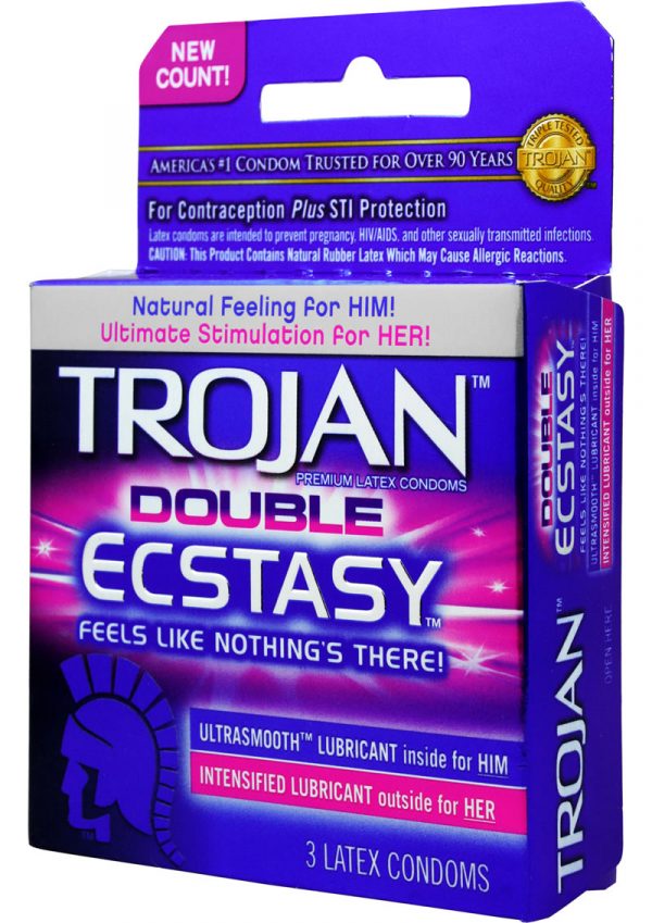 Trojan Double Ecstasy Condoms 3 Pack