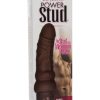 Power Stud Curvy Flexible Realistic Vibrator Waterproof Brown 6.75 Inch