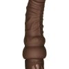 Power Stud Curvy Flexible Realistic Vibrator Waterproof Brown 6.75 Inch