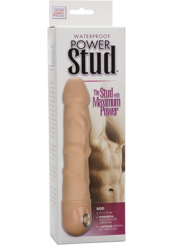 Power Stud Rod Flexible Realistic Vibrator Waterproof Ivorty 7 Inch