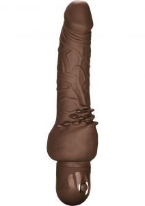 Power Stud Cliterrific Flexible Realistic Vibrator Waterproof Brown 7.5 Inch