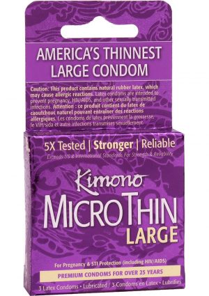 Kimono MicroThin Large Condoms 3 Pack