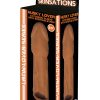 Skinsations Latin Lover Husky Lover Extension Sleeve With Scrotum Strap Brown 6.5 Inch