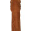 Skinsations Latin Lover Husky Lover Extension Sleeve With Scrotum Strap Brown 6.5 Inch