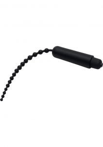 Master Series Dark Rod Vibrating Beaded Silicone Sound Black