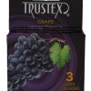 Trustex Grape Lubricated Reservoir Tip Flavored Latex Condom 3 Each Per Box