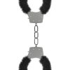 Ouch! Pleasure Furry Handcuffs Black And Silver