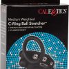 Medium Weighted C-Ring Ball Stretcher Silicone Cockring Black