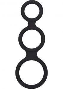 Maximizer Enhancer Silicone Erection And Scrotum Enhancer Cock Ring Black