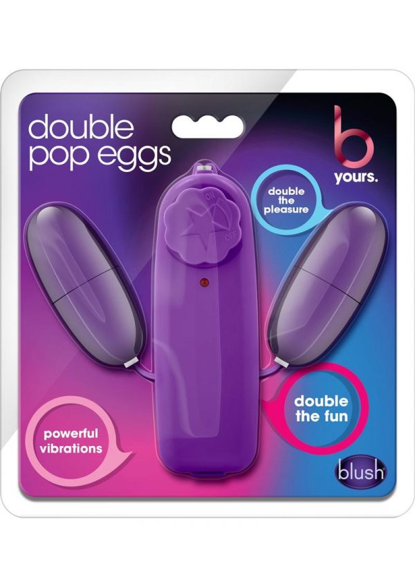 B Yours Double Pop Eggs With Remote Waterproof Purple