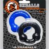 Oxballs Ultraballs Cockring Set 2 Each Per Set Black And Police Blue