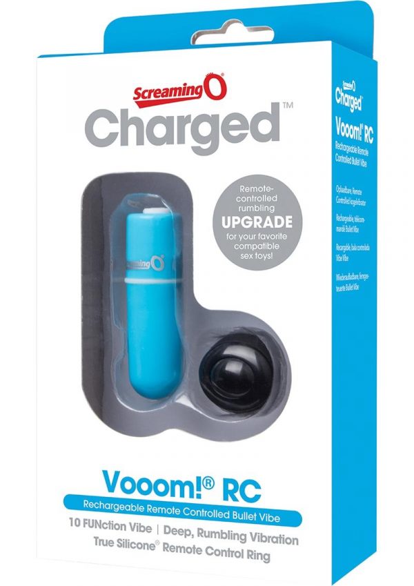 Vooom Wireless Remote Control Silicone USB Rechargeable Bullet Waterproof Blue