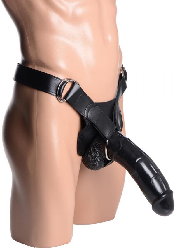 Master Series Infiltrator II Hollow Strap-On Dildo Black 9 Inch