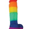 Colours Pride Edition 5in Rainbow Silicone Dildo With Balls Realistic Non-Vibrating Suction Cup Base