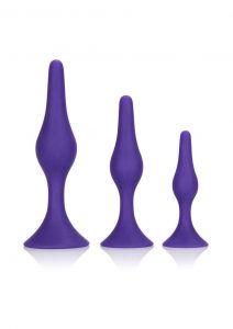 Booty Call Booty Trainer Kit Silicone Anal Plugs Purple 3 Assorted Sizes