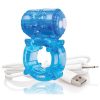 Charged BigO Rechargeable Vibe Ring Waterproof Cockring Blue