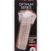 Optimum Series Stroker Pump Sleeve Textured Pussy Clear 6.25 Inch