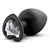 Temptasia Bling Silicone Anal Plug Large Black 3.75 Inch