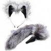 Tailz Grey Wolf Tail Silicone Anal Plug And Ears Set