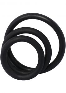 Rubber Cock Rings 3 Piece Set Black