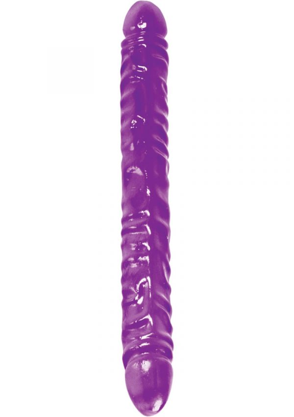 REFLECTIVE GEL SERIES VEINED DOUBLE DONG 18 INCH PURPLE