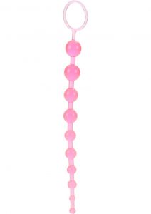 X 10 Beads Graduated Anal Beads 11 Inch Pink