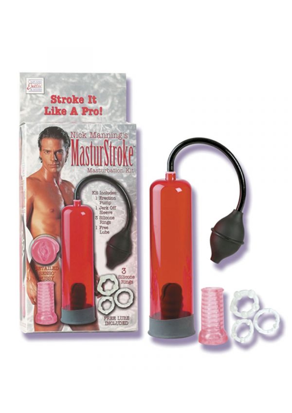 NICK MANNINGS MASTUSTROKE MASTURBATION KIT 8.2 INCH RED