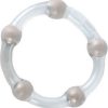 Metallic Bead Ring Silicone Cock Ring Clear