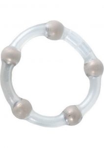 Metallic Bead Ring Silicone Cock Ring Clear