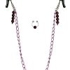 Nipple Clamps with Purple Chain Non Piercing
