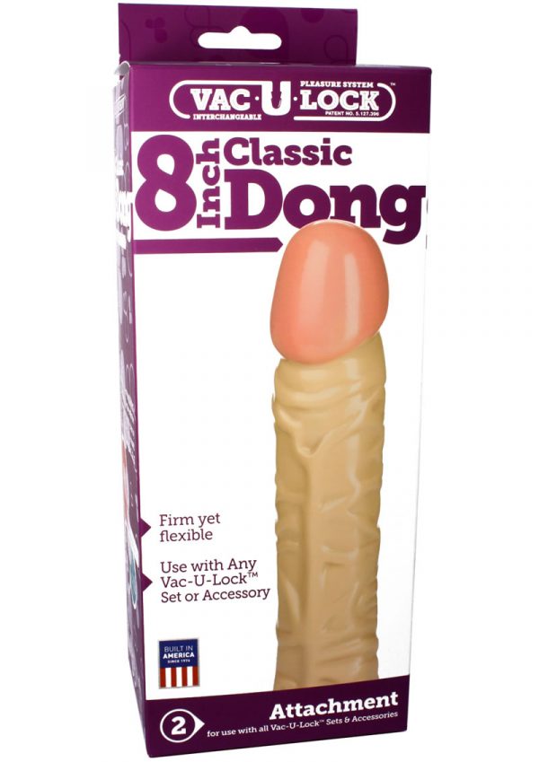 Vac U Lock Classic Dong 8 Inch Flesh