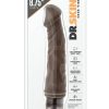 Dr. Skin Cock Vibe 6 Realistic Vibrator Splashproof Chocolate 8.75 Inch