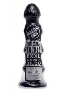 Master Cock Four Stage Rocket XXXL Dildo Black 12.5 Inch