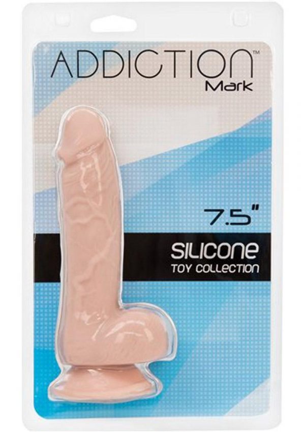 Addiction Toy Collection Mark Silicone Realistic Dildo With Balls Flesh 7.5 Inch