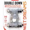 Wet Dreams Double Down Triple Motor Cockring With Vibrating Stimulating Tongue Waterproof Clear