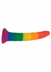 Rainbow Power Drive Strap On Dildo With Harness 7 Inch