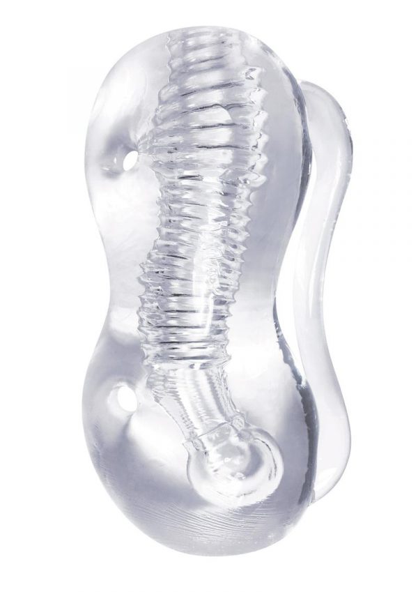 The 9`s Clear Stroke Twister Masturbator Clear 5.25 Inch