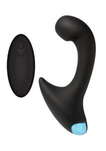 OptiMale P-Curve Wireless Remote Control USB Rechargeable Silicone Prostate Stimulator Waterproof Black 5.5 Inch