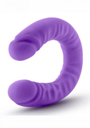 Ruse Silicone Slim Double Headed Dildo Purple 18 Inch