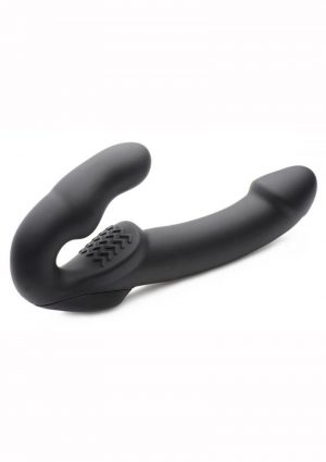 Strap U Evoke Super Charged Silicone Vibrating Strapless Strap On Waterproof Black