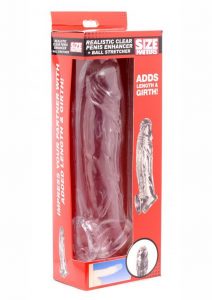 Size Matters Realistic Penis Enhancer And Ball Stretcher Clear 7 Inch