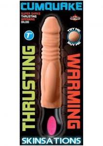 Skinsations CumQuake Super Shake Thrusting Warming Dildo Rechargeable Flesh 7 Inches