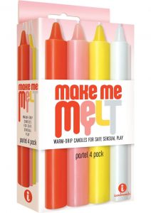 The 9`s Make Me Melt Warm Drip Candles Assorted Pastel Colors 4 Each Per Pack