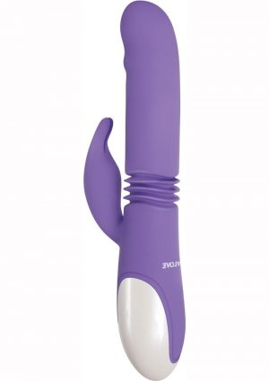 Thick and Thrust Bunny With Length Thrusting And Girth Expanding Action Silicone USB Rechargeable Dual Vibe Waterproof Lavender