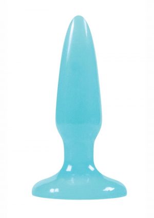 Firefly Pleasure Plug Mini 3.2in Glow In The Dark Blue Non-Vibrating Anal Plug