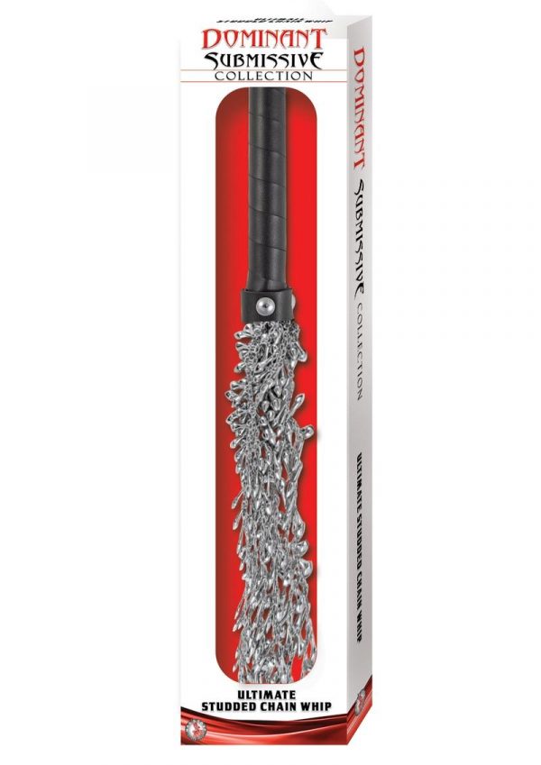Dominant Submissive Collection Ultimate Studded Iron Chain Whip 16 Inches