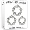 Zero Tolerance Three Amigos Beaded Cockrings Smoke 3 Each Per Set